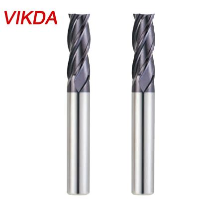 China Cemented Carbide Vikda CNC Machine Tool 4 Edge Coated Solid Carbide Milling Cutter HRC60 Cut Cutting Tool Long Edge End Mill zu verkaufen