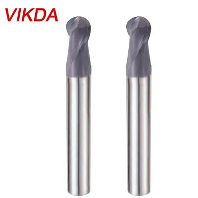 Κίνα Additional Cemented Carbide Vikda Solid Carbide Long-Edged Ball Cutter End Mills 2 Ball Fluted Long-Edged Coated End Mills προς πώληση