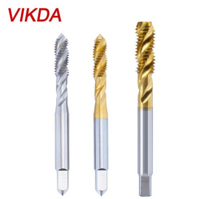 China M35 Cobalt HSS Spiral Grooved Helical Tap (Co HSS) T1101 VIKDA M35 Motor Taps Stainless Blind Hole Threading Machine Tapping China Factory for sale