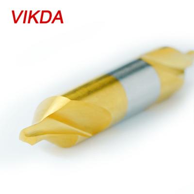 China Tin-Coated Metal Drilling VIKDA HSS Co M35 Type Center Drill Bits For Fixed Spot And Center Drills Carbon Steels Point Factory Sale en venta