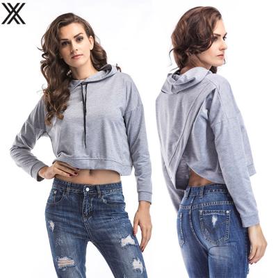 China Wholesale Anti-Wrinkle Long Sleeve Oversized Women's Hoodie Crop Top For Women Cropped Top Hoodie for sale