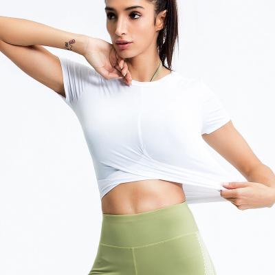 China Good Quality Women's QUICK DRY Quick Dry Crop Tops T Shirts Women Sweat Draining Short Sleeve Crop Top T Shirt for sale