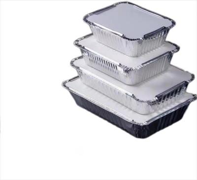 China Food Lunch Box Take Out Container Aluminum Foil Thick Disposable Tray For Fast Food for sale