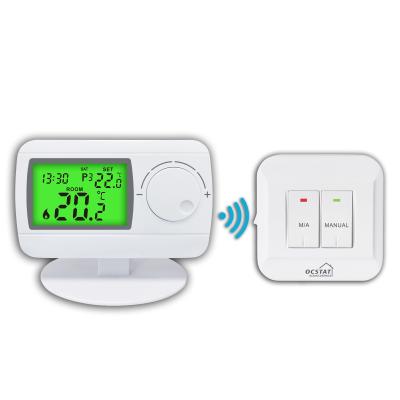 China 2021 New Seven Day Programmable Dial RF Button Wireless Programmable Heating Thermostat for sale