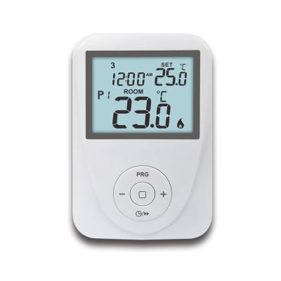 China Household Indoor 230Vac Digital 7 Day Programmable Room Thermostat Wired Floor Heating for sale