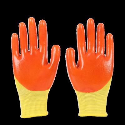 China 13 Gauge Bleach Polycotton Twine Knitted Glove Non-Slip PVC Gloves for sale