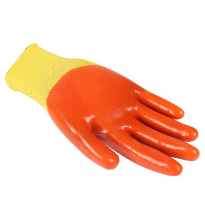 China Non-slip hot sale grip work gloves polyester shell nitrile coat PVC firm garden gloves for sale