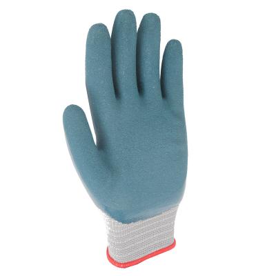 China New Non-slip Worker Heavy Duty Industrial Printed With Logo Color Rubber Coating Safety Glove for sale