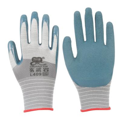 China High Performance Non-slip Rubber Foam Coated Double Dipped Durable Industrial Rubber Coated Safety Working Gloves for sale