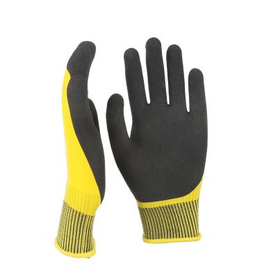 China High quality double layer nylon non-slip latex work gloves for working construction for sale