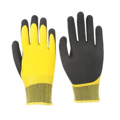 China Non-slip cheap latex work double layer nylon coated gloves for work for sale