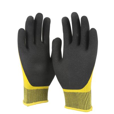 China Non Slip Oil Resistant Latex Canvas Winter Work Insulated Work Gloves For Labor for sale