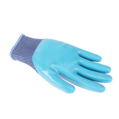 China Non-slip Latex Gloves Physical Embossed Latex Coated Work Gloves For Garden for sale