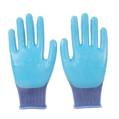 China Wholesale Non-slip Knitted Polyester Rubber Gloves Latex Work Gloves Nylon Coated Safety Working Gloves for sale