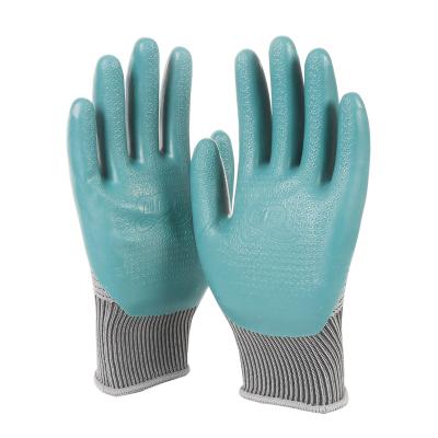 China Wholesale High Quality Non-slip Nylon Latex Rubber Embossed Wear Resistant Working Rubber Work Gloves for sale