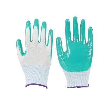 China Nitrile Latex Slip-Resistance Nitrile Wear Resistant Skid Resistant Oil Resistant Nitrile Gloves For Construction Work 100 for sale