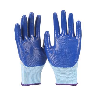 China Slip-Resistance Oil Proof Safety Latex Nitrile Nitrile Abrasion Nylon Gloves For Construction Work for sale