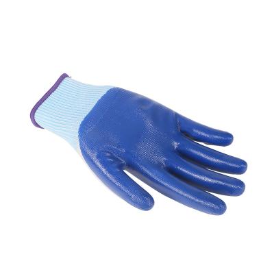 China Wholesale Cheap Industrial Slip-Resistance Oil Proof Work Safety Nitrile Gloves For Construction Works for sale