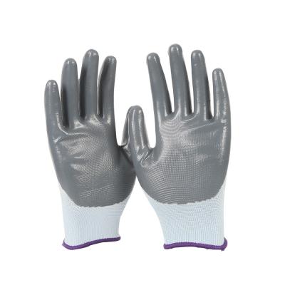 China Nylon Wear Resistant Oil Resistant Latex Nitrile Slip-Resistance Skid Resistant Gloves For Industrial Work for sale