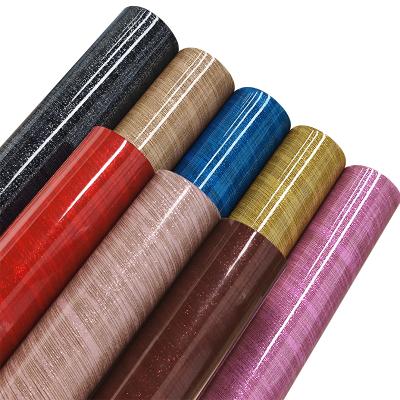 China New Glitter Meteor Rain PVC Waterproof Smooth Glossy Faux Vinyl Leather Fabric For Making Bags Shoes for sale