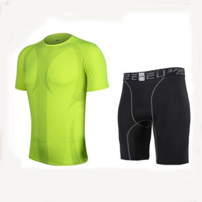 China Antibacterial Quick Dry T-shirt And Pants Gym Wear Custom Made Men Sports Wear Suit Wholesale for sale