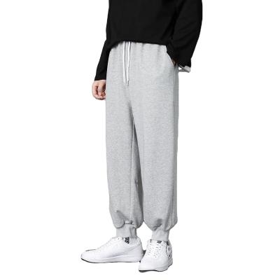 China Spring and Autumn Breathable Casual Gym Pants Men's Leisure Loose Drawstring Straight Leg Sports Wide Leg Pants for sale