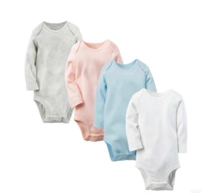 China OEM Manufacturer Wholesale 100% Pure Cotton Single Color Winter Baby Clothes Romper Set for sale