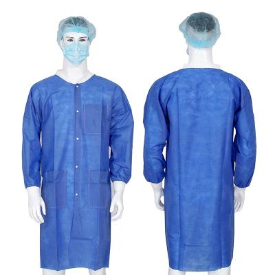 China Hospital Lab / Cleanroom White Dust Proof Breathable Pharmaceutical Disposable Lab Protective Coat for sale