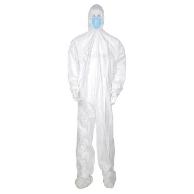 China Good Antistatic Breathable Disposable Nonwoven Protective Microporous Coverall Suit With Hood for sale