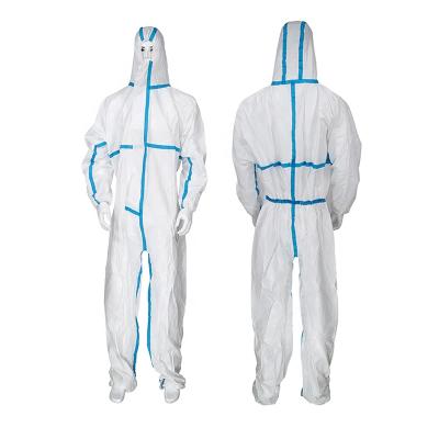 China 5B Type Antistatic Type 4B Type 6B White Microporous Disposable Overalls Protective Overall With Tape for sale