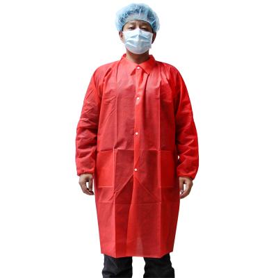 China Hospital OEM Nonwoven Hospital Uniform For Doctors Disposable Visitor Coat Lab Coat for sale