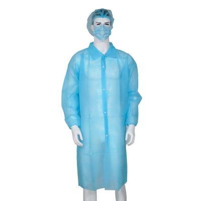 China Disposable PP Nonwoven Hospital Gown Visitor Gown Lab Patient Coat for sale