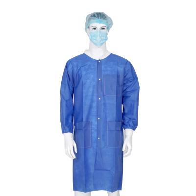 China Water Proof PP Disposable Isolation Gown PP Nonwoven Lab Coat PP Patient Gown for sale