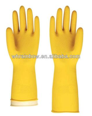 China Food Grade Dish Wash Flock Lined Latex Household Gloves for sale