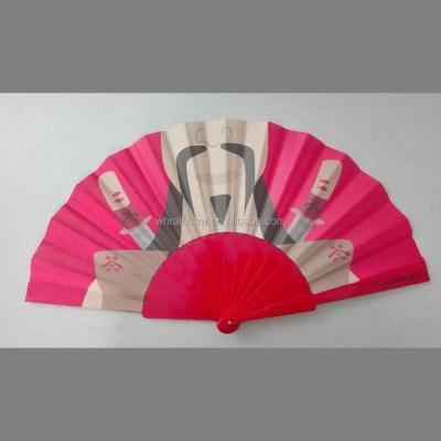 China China Customized 23cm Paper Folding Fan With Plastic Handle for sale