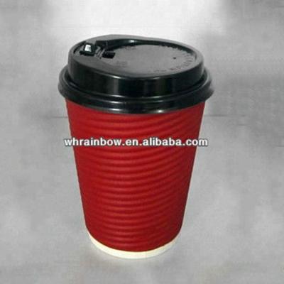 China Ripple Wall Coffee Paper Cups Single Use Disposable Drinkware for sale