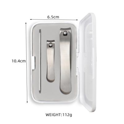 China 3 Pcs Daily Men's Nail Care Nail Clipper Set Stainless Steel Manicure Set Nail Clipper Pedicure Kit With Plastic Case for sale