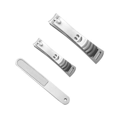 China Nail Care Clipper Tool 3 Pcs Stainless Steel Nail Clippers Set With Sharp Nail File Nail Cutter With White Case for sale