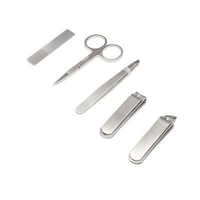 China Wholesale Portable Customize Modern Logo Beauty Sets For Adults 5pcs Nail Clippers Tweezers Set With Storage Box for sale