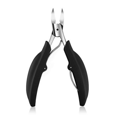 China Durable Non-Slip Handle Toe Nail Clippers for Nails and Inveterate Toenails Thick Stainless Steel Nail Cutter for sale