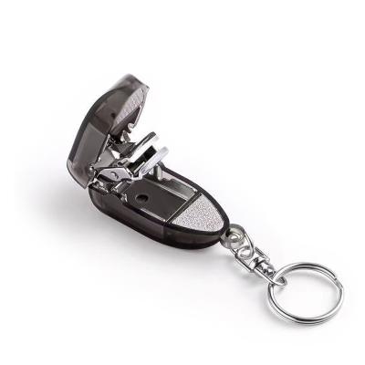 China Lightweight Portable Plastic Handle Mini Rotary Nail Clipper Key Ring Nail Clipper Cutter for sale