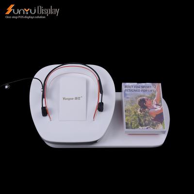 China Wholesale Acrylic Headset Display Rack Bluetooth Earphone Security Display Stand for sale