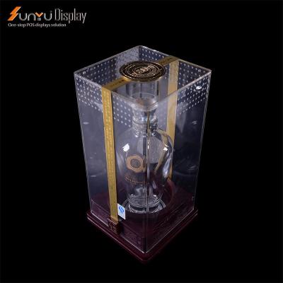 China Luxury Clear Acrylic Display Stand Wine Bottle Display Box for sale