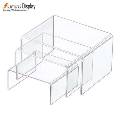 China Stand On Desk High Quality U Shape Different Size For Acrylic Riser Display Stand Acrylic Riser for sale