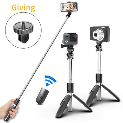 China Wireless Remote Extendable Digital Camera BT Selfie Stick Tripod Phone Holder Stand 3 in 1 Camera Tripod for smartphone for sale