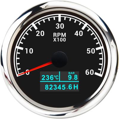 China RPM And Hour Meter Boat Yacht 3 And 1 Tachometer With Water Temperature And Oil Pressure Car Motorcycle Tachometer for sale