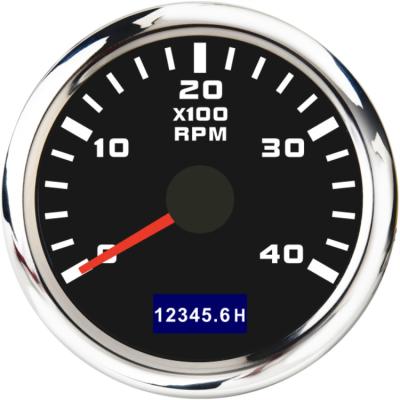 China Gasoline Engine 4000 RPM Stepper Motor Tachometer 52mm Universal Motorcycle Diesel Tachometer of RPM and Total Engine Hours for sale