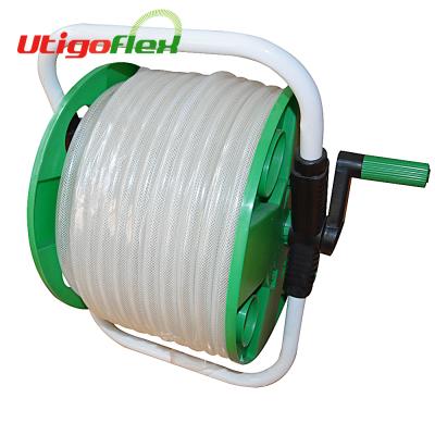 China Felxible Yard Garden Water Hose Reel PVC Spray Hose Tubing Sprinkler High Pressure Plastic Planting Hose for sale