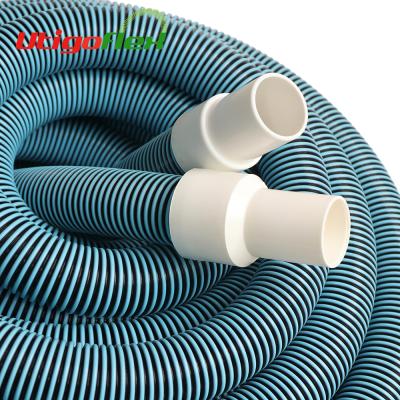 China For Pool Vacuums 9m 12m 15m 30m 100m Swivel Cuff Spiral PE PVC Suction Pool Cleaner Coiled Hose With Pool Vacuum Main Parts for sale