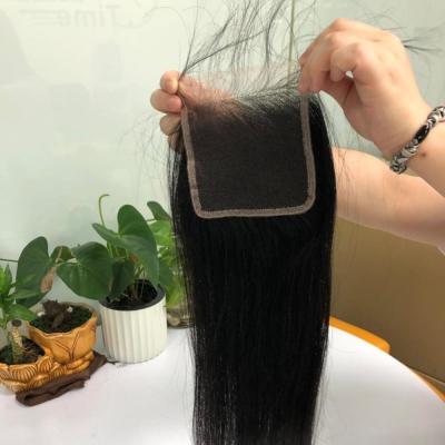 China Ali Queen Straight 4X4 Virgin Hair Silky Straight Transparent Wave HD Lace Closure for sale